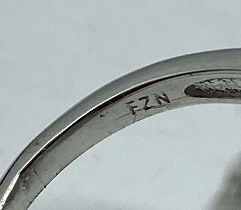 Signed 925 Silver CZ Pearl Halo Cocktail Ring Sz 4