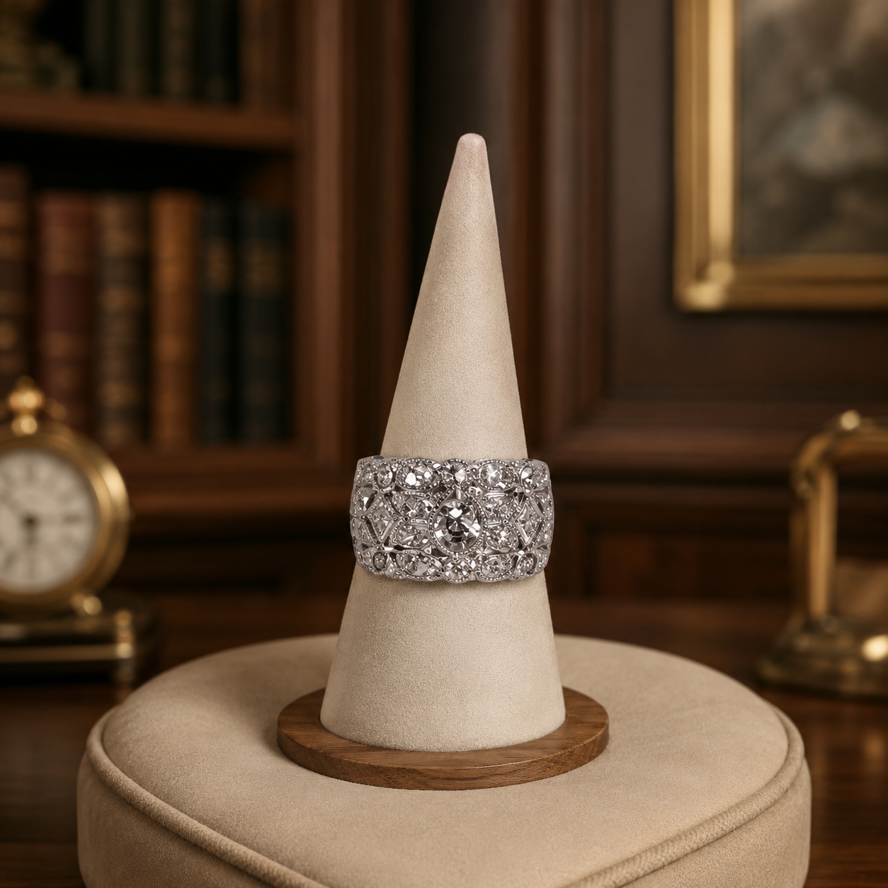 Contemporary 925 Sterling CZ Chunky Ring 7.8g