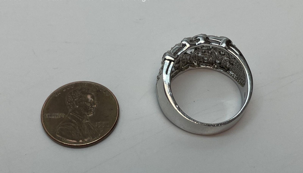 Contemporary 925 Sterling CZ Chunky Ring 7.8g