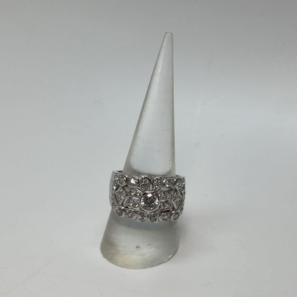 Contemporary 925 Sterling CZ Chunky Ring 7.8g