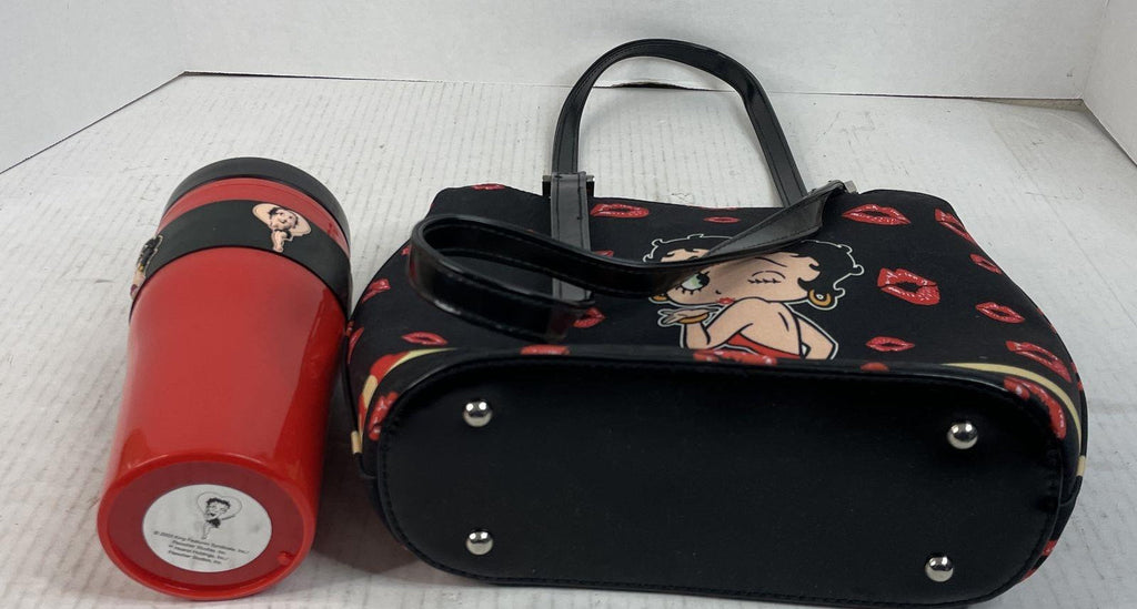 (fixed) Red Black Vintage Thermos Betty Boop Shoulder Bag Bundle Lot