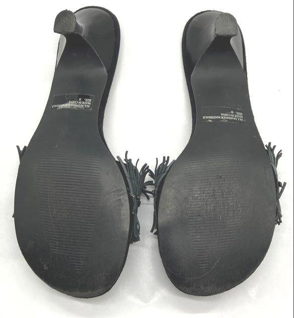 Arteffects Black Fringe Heeled Sandals Size 8