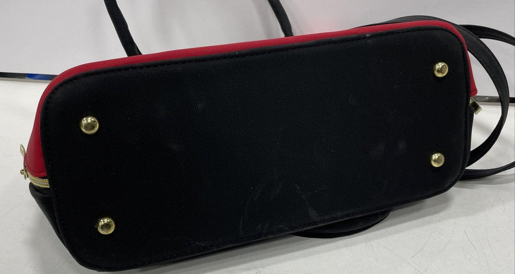 Black Mickey Mouse Satchel Top Handle Bag With Detachable Strap