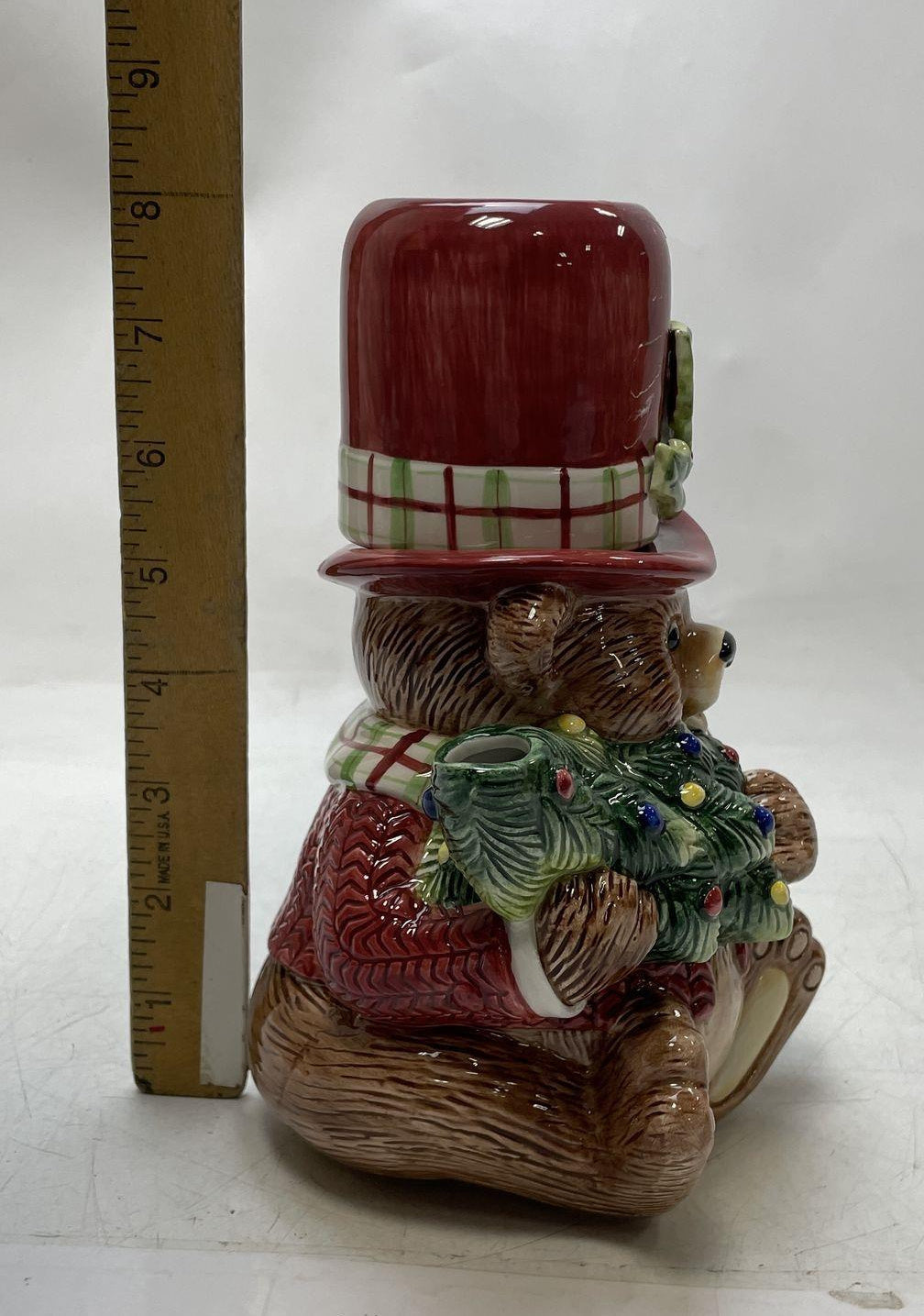 Fitz and Floyd Essentials Christmas Bear Teapot With Mug Lid Snack Therapy