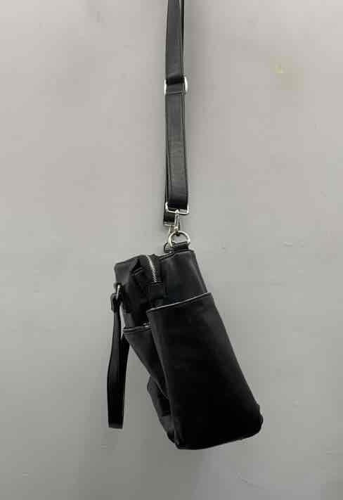 White Elm Black Vegan Leather Aquila Tote Bag Crossbody Work Diaper Bag