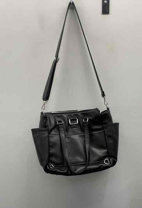 White Elm Black Vegan Leather Aquila Tote Bag Crossbody Work Diaper Bag