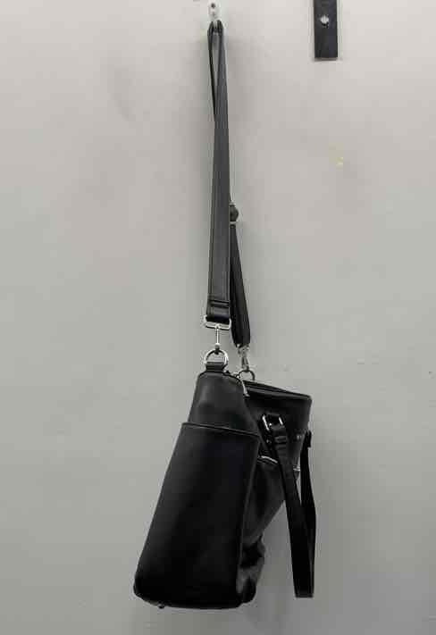 White Elm Black Vegan Leather Aquila Tote Bag Crossbody Work Diaper Bag