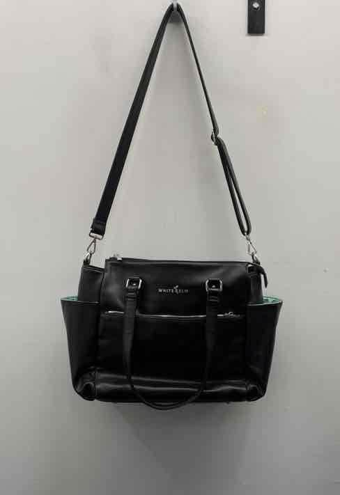 White Elm Black Vegan Leather Aquila Tote Bag Crossbody Work Diaper Bag
