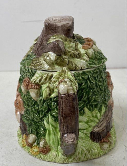 The Village Green Ceramic Teapot with Trees and Squirrels, 6 In. H