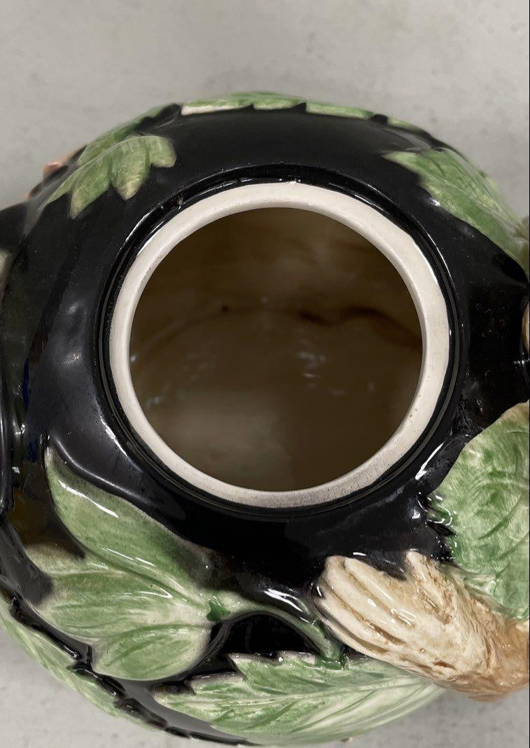Fitz & Floyd Rain Forest Majolica Monkey Teapot 1986 Ceramic 32oz Vintage