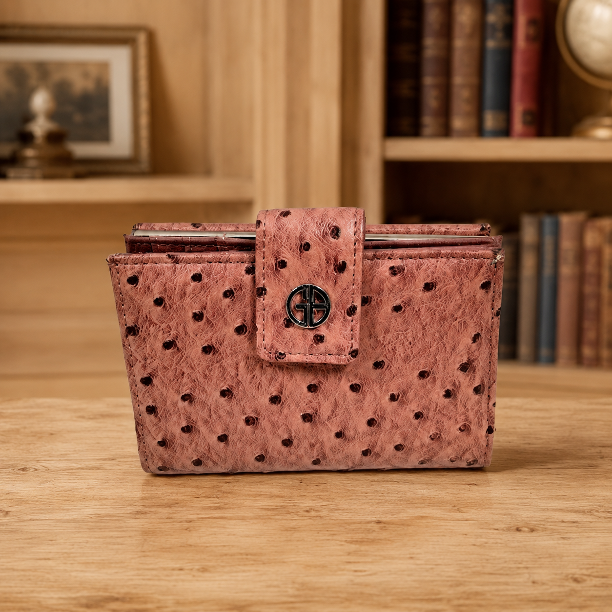 Giani Bernini Brick Faux Ostrich Leather Wallet