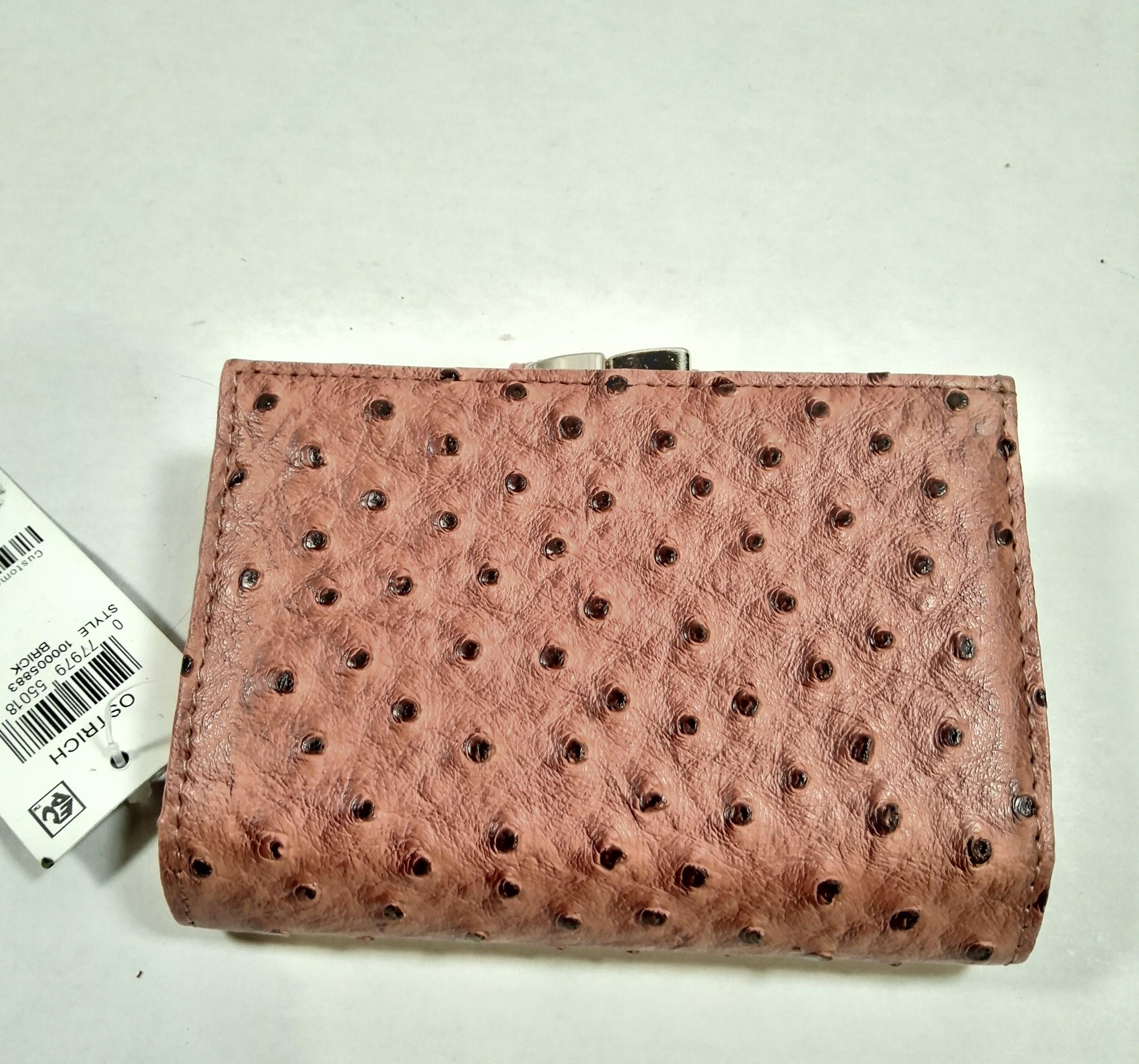 Giani Bernini Brick Faux Ostrich Leather Wallet