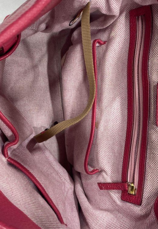 (SOLD) Vintage Dooney & Bourke Raspberry Red Pebbled Leather Hobo Bag | Gold Hardware Shoulder Bag