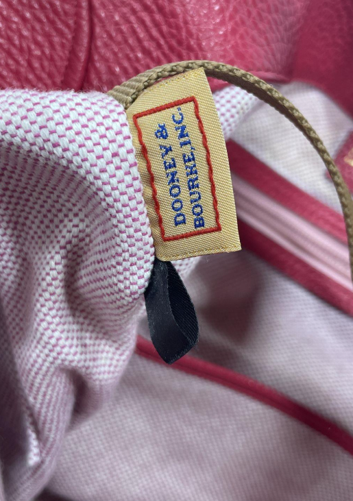 (SOLD) Vintage Dooney & Bourke Raspberry Red Pebbled Leather Hobo Bag | Gold Hardware Shoulder Bag