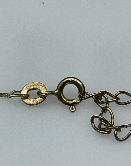 JCM Vermeil Interlocking Knot Pendant Necklace – Signed Gold Over Sterling Rhinestone Necklace
