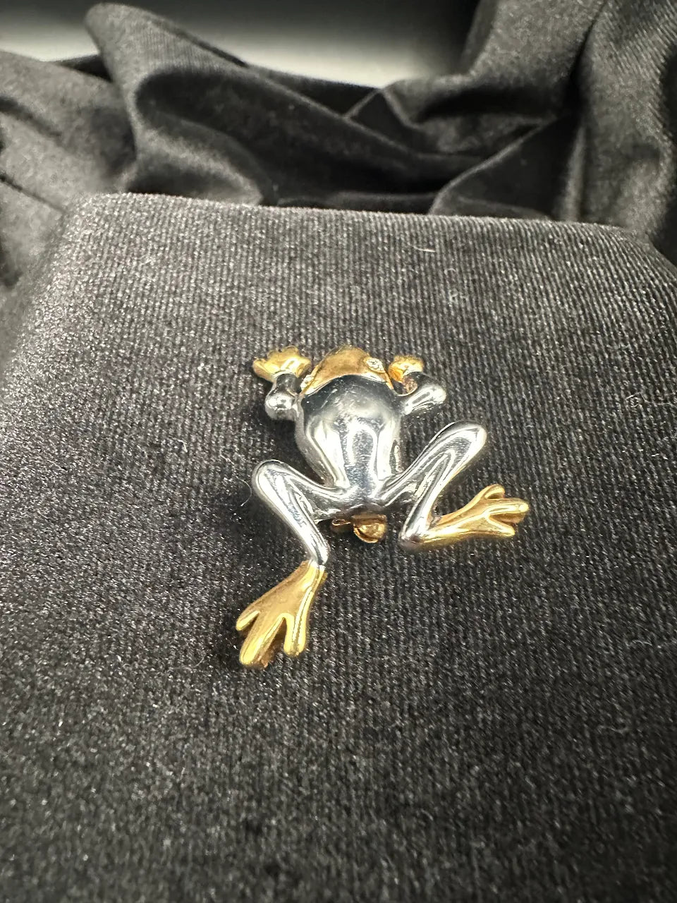 Two Tone Frog Brooch