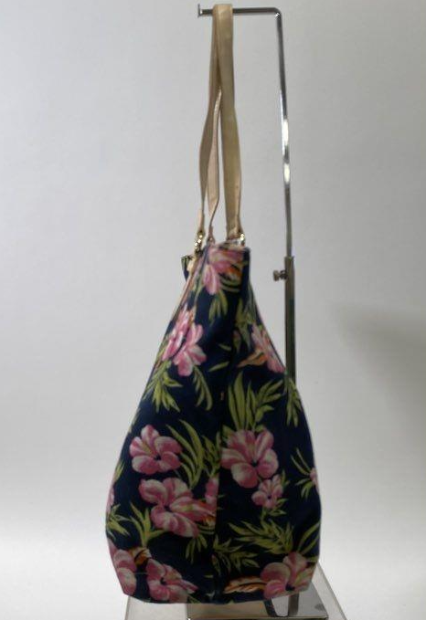 Juicy Couture Floral Tote Bag Multicolor Print With Gold Tone Shoulder Straps