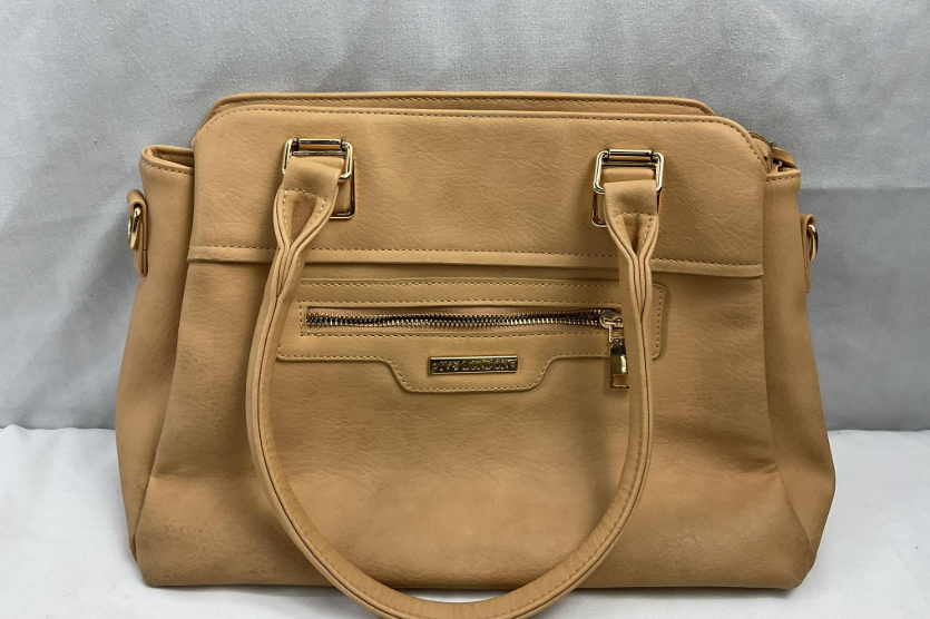 Ivy Fog Tan Leather Satchel Tote Bag Supple Top Handle Structured Shoulder Everyday