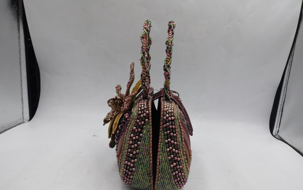 Vintage Retired Mary Frances Beaded Flower Handbag | Multicolor Embellished Collector Purse