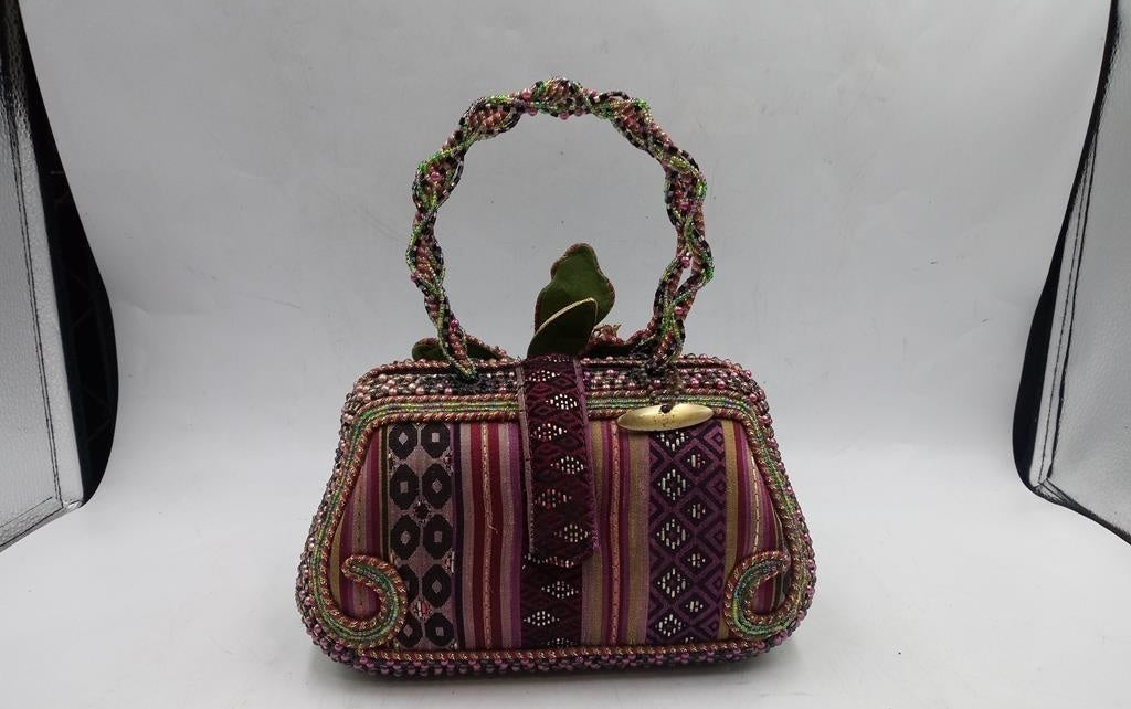 Vintage Retired Mary Frances Beaded Flower Handbag | Multicolor Embellished Collector Purse