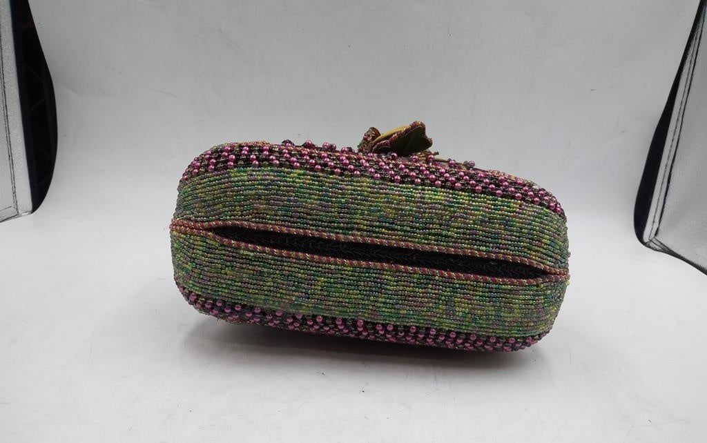 Vintage Retired Mary Frances Beaded Flower Handbag | Multicolor Embellished Collector Purse