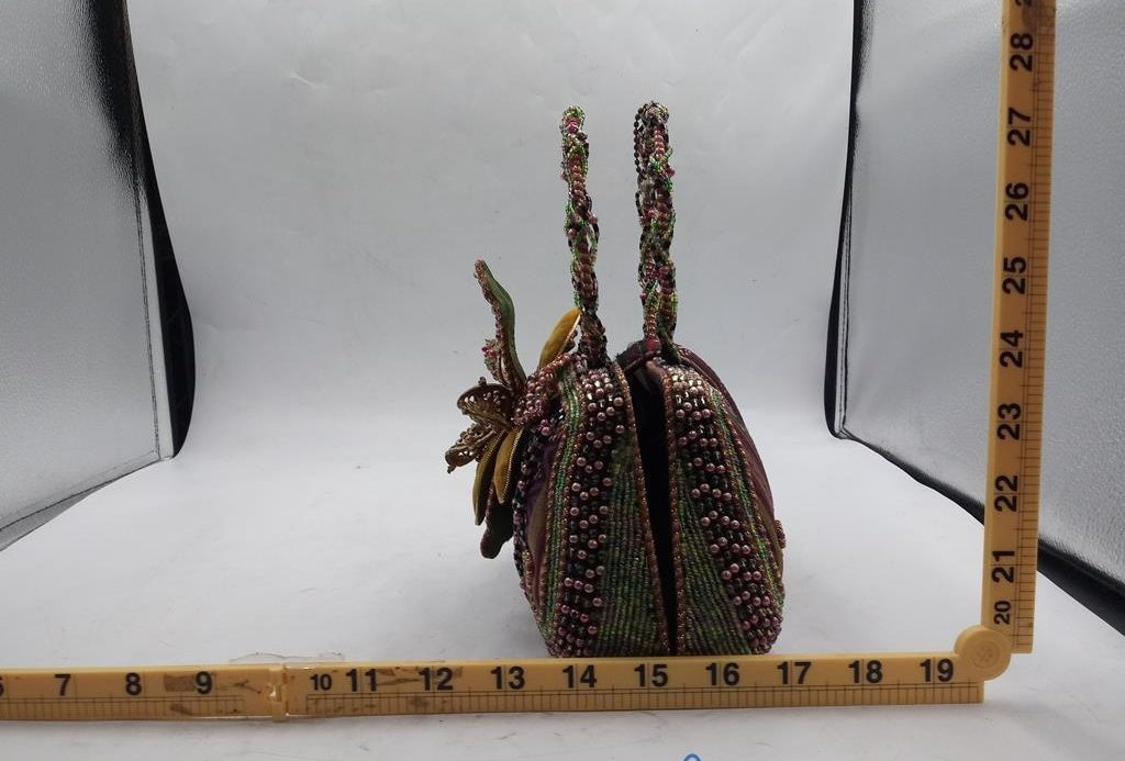 Vintage Retired Mary Frances Beaded Flower Handbag | Multicolor Embellished Collector Purse