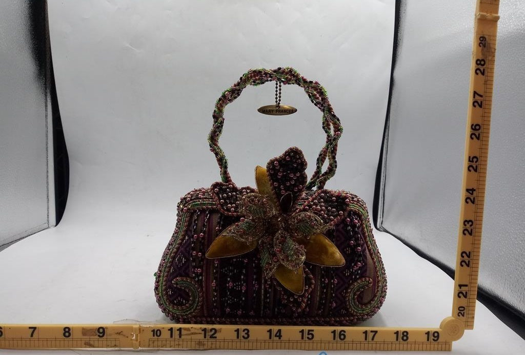 Vintage Retired Mary Frances Beaded Flower Handbag | Multicolor Embellished Collector Purse