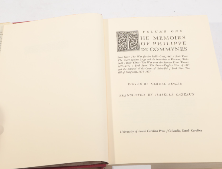 The Memoirs of Philippe de Commynes, Volume One — First Edition, Hardcover with Dust Jacket, World History