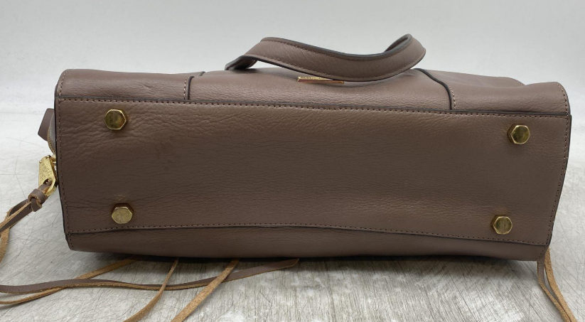 Rebecca Minkoff Brown Pebbled Leather Tote Handbag With Top Handles