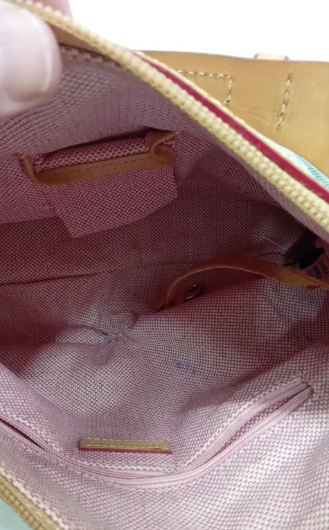 Dooney & Bourke Monogram Canvas Pochette Shoulder Bag | Mint Green Signature DB Purse with Leather Trim