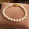 Vintage Monet Faux Pearl Bracelet with Gold-Tone Clasp | Signed Classic Pearl Jewelry