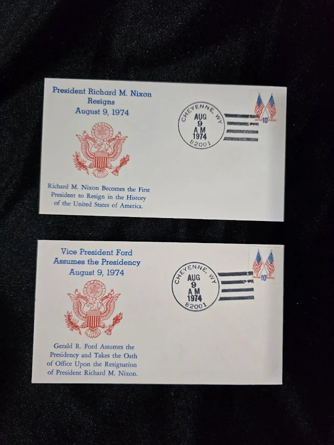 Richard Nixon Resignation & Gerald Ford Succession First Day Covers, August 9 1974 Presidential History Set