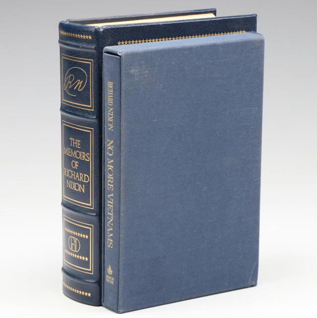 The Memoirs of Richard Nixon and No More Vietnams by Richard Nixon 1978 1985 Signed Limited Edition Set with Slipcase