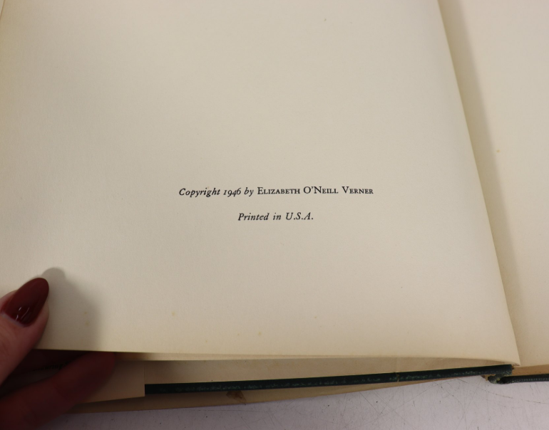 Other Places by Elizabeth O’Neill Verner 1946 First Edition Bostick and Thornley Hardcover with Dust Jacket Eleanor Roosevelt Provenance Signed John A. Roosevelt