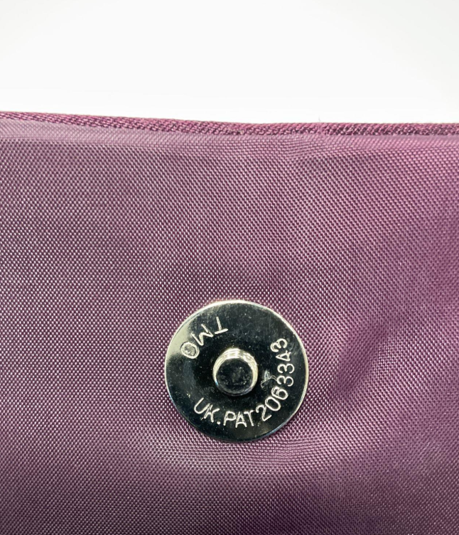 ML Studio Purple Satin Evening Clutch Bag with Pom Pom Detail & Chain Strap | Large Formal Occasion Purse
