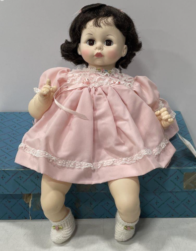 Madame Alexander Vintage Doll Pink Dress Tagged Sleep Eyes Classic Collectible