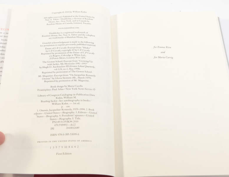 Reading Jackie: Her Autobiography in Books — First Edition, Hardcover with Dust Jacket, Signed by William Kuhn