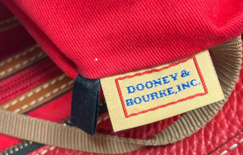 Dooney & Bourke Lexington Pebbled Leather Shopper Tote Red Shoulder Bag