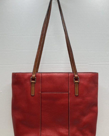 Dooney & Bourke Lexington Pebbled Leather Shopper Tote Red Shoulder Bag