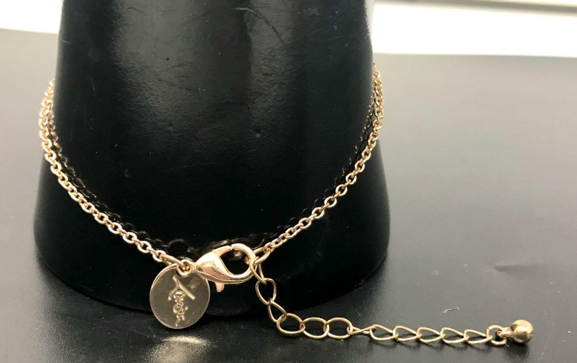 Signed Lovisa Gold-Tone Rhinestone Chain Bracelet | Delicate 7" Crystal Bracelet
