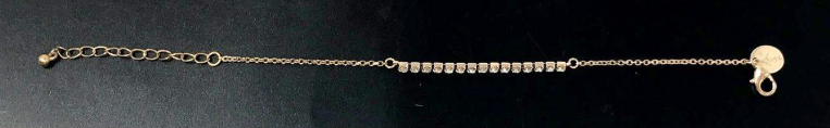 Signed Lovisa Gold-Tone Rhinestone Chain Bracelet | Delicate 7" Crystal Bracelet