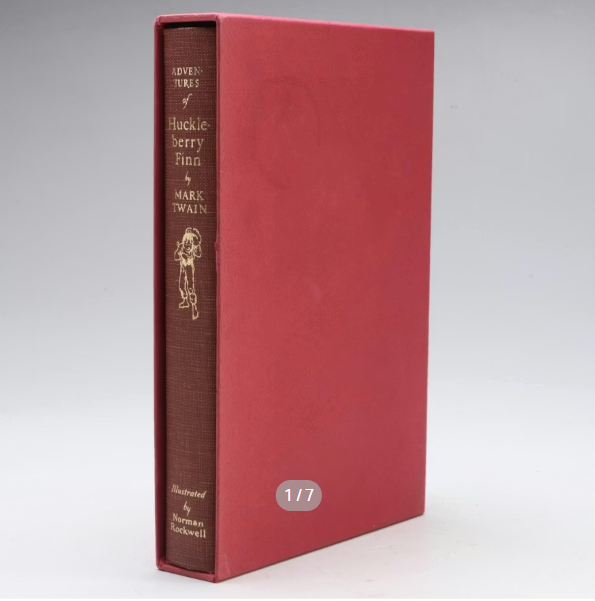 Adventures of Huckleberry Finn Mark Twain 1968 Heritage Press Rockwell Illustrated Slipcase Edition
