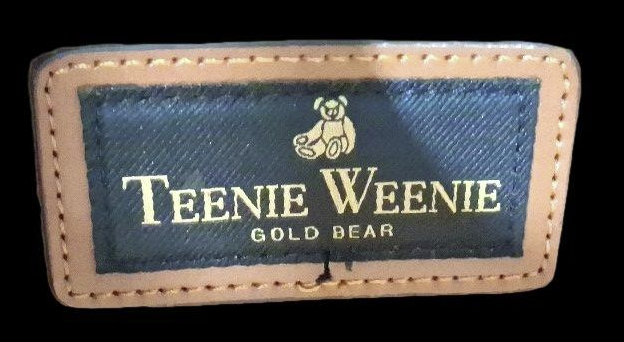 Teenie Weenie Gold Bear Travel Print Satchel Bag with Faux Leather Trim