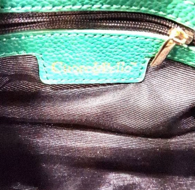 Cuore & Pelle Green Leather Shoulder Bag With Zip Closure Soft Slouchy Everyday Purse