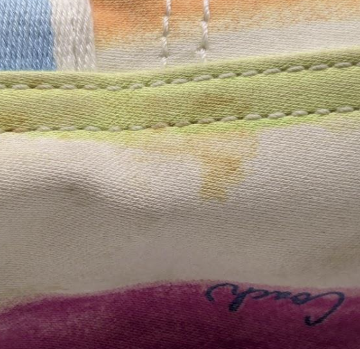 Coach Watercolor Pastel Stripe Canvas Leather Trim Hampton Tote Bag Designer Handbag
