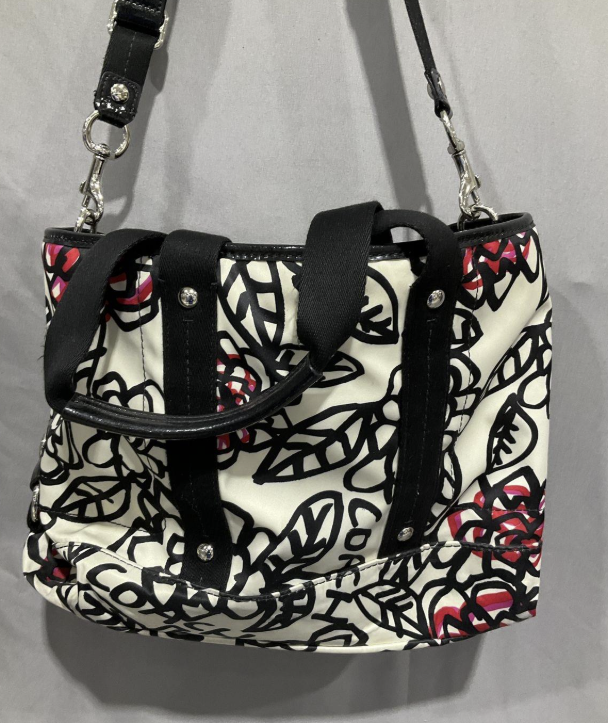Coach Poppy Kyra Floral Satchel Bag Graphic Print Top Handle Crossbody Handbag