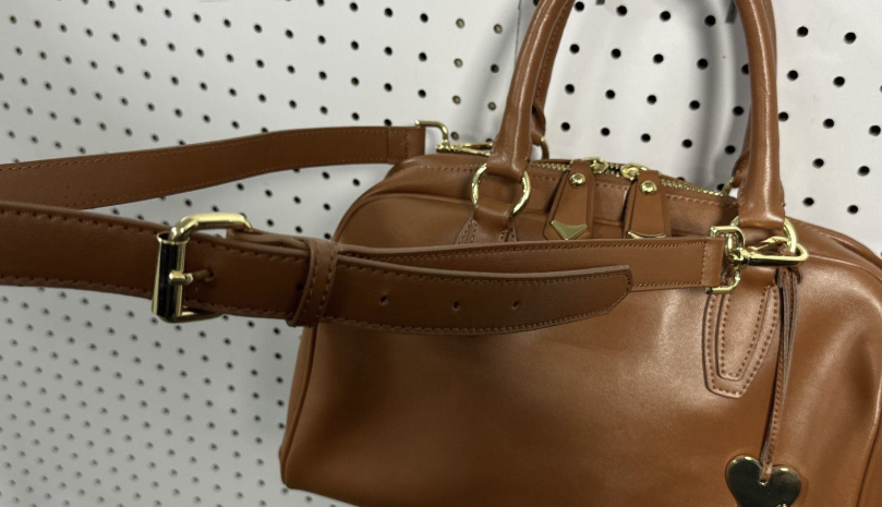 Cuore & Pelle Caramel Brown Structured Satchel Bag With Shoulder Strap Top Handle Purse