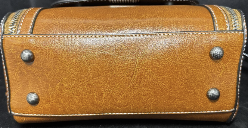 Ketturam Tan Genuine Leather Satchel Crossbody Handbag Structured Top Handle Purse NWT