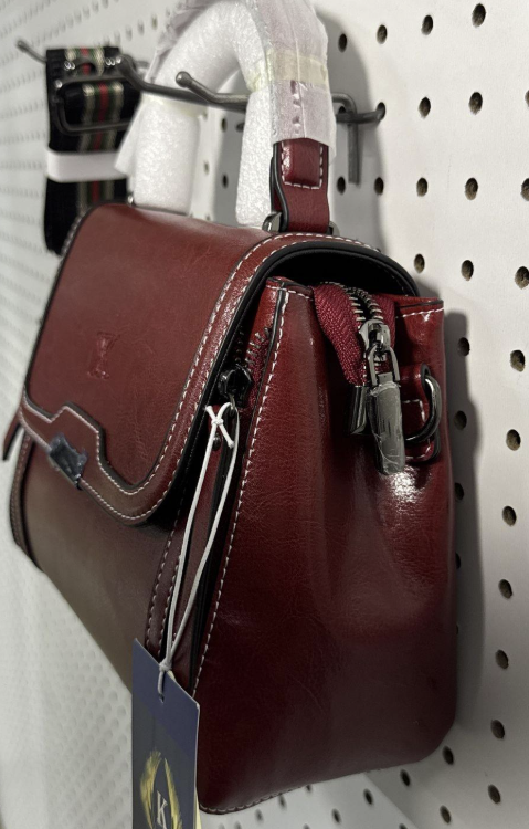 Ketturam Red Genuine Leather Satchel Crossbody Handbag Structured Top Handle Purse NWT