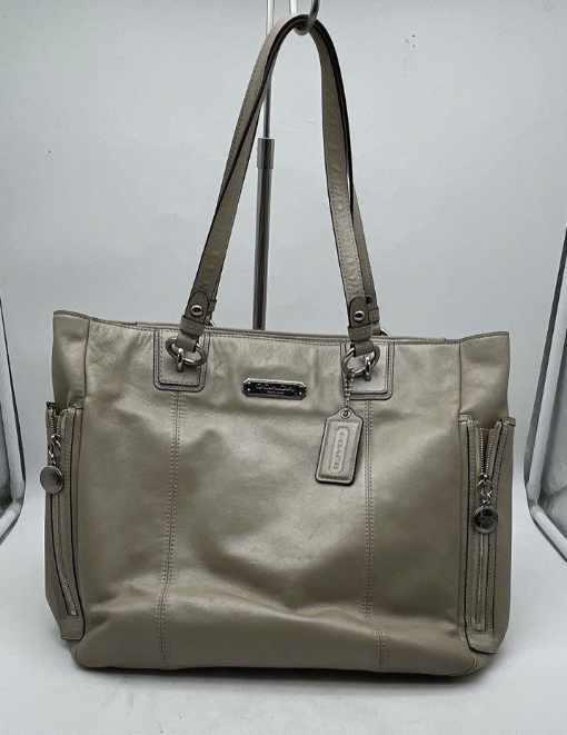 Coach F19456 Gallery Taupe Leather Tote Bag Large Designer Shoulder Handbag